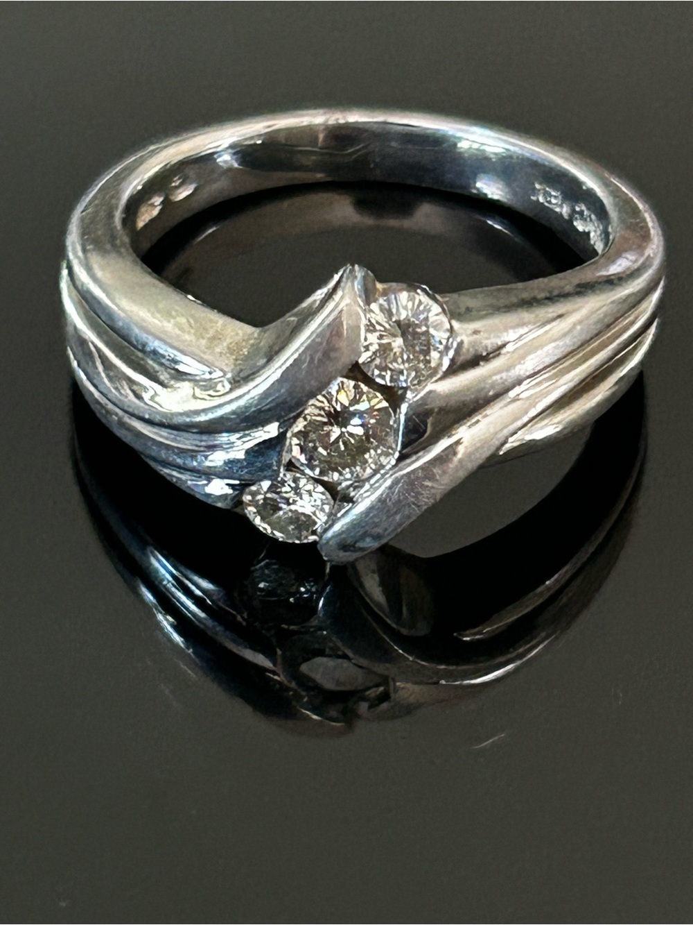 Charles & Colvard Moissanite 925 Sterling Silver Ring 7g size 7.25